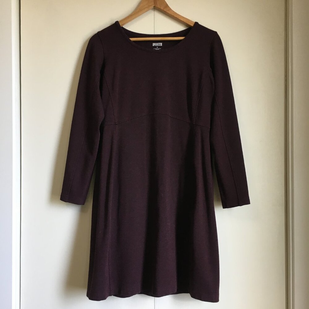 Duluth Trading Co Oxblood Rayon Blend Knit Sweater Dress Hip Pocket